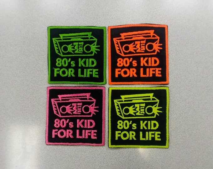 80s Kid Embroidered Patch,  80s Decade Iron On Patch