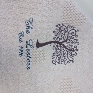 Embroidered Family Name Keepsake Afghan