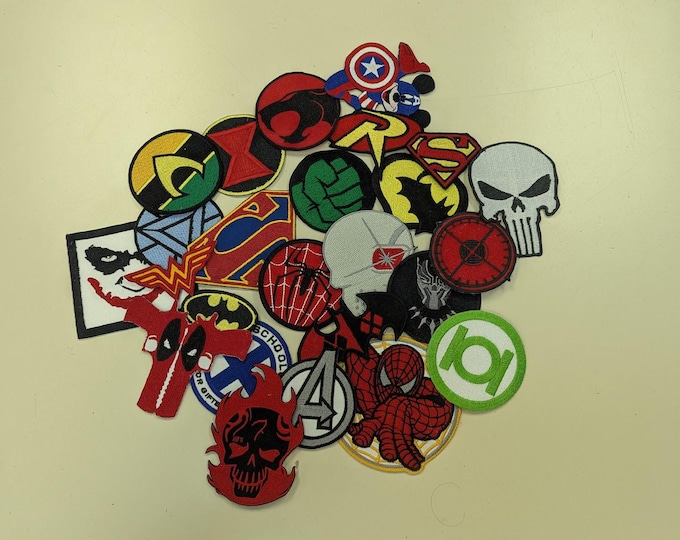 Random Superhero miscellaneous embroidered patch lot
