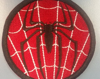Spider Hero Embroidered patch with Iron on Backing,   Superhero Patch