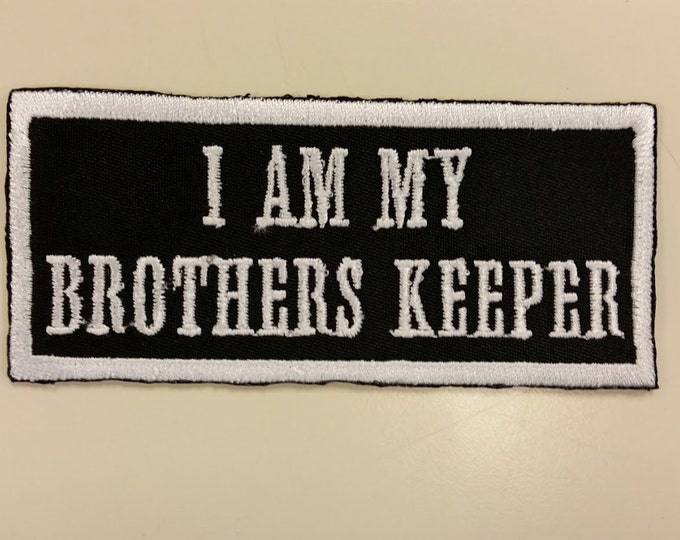 Biker Embroidered Patches, MC Iron on Patch, Motorcycle Enthusiast Patch, Brothers Keeper Patch, Motorcycle Club Patch