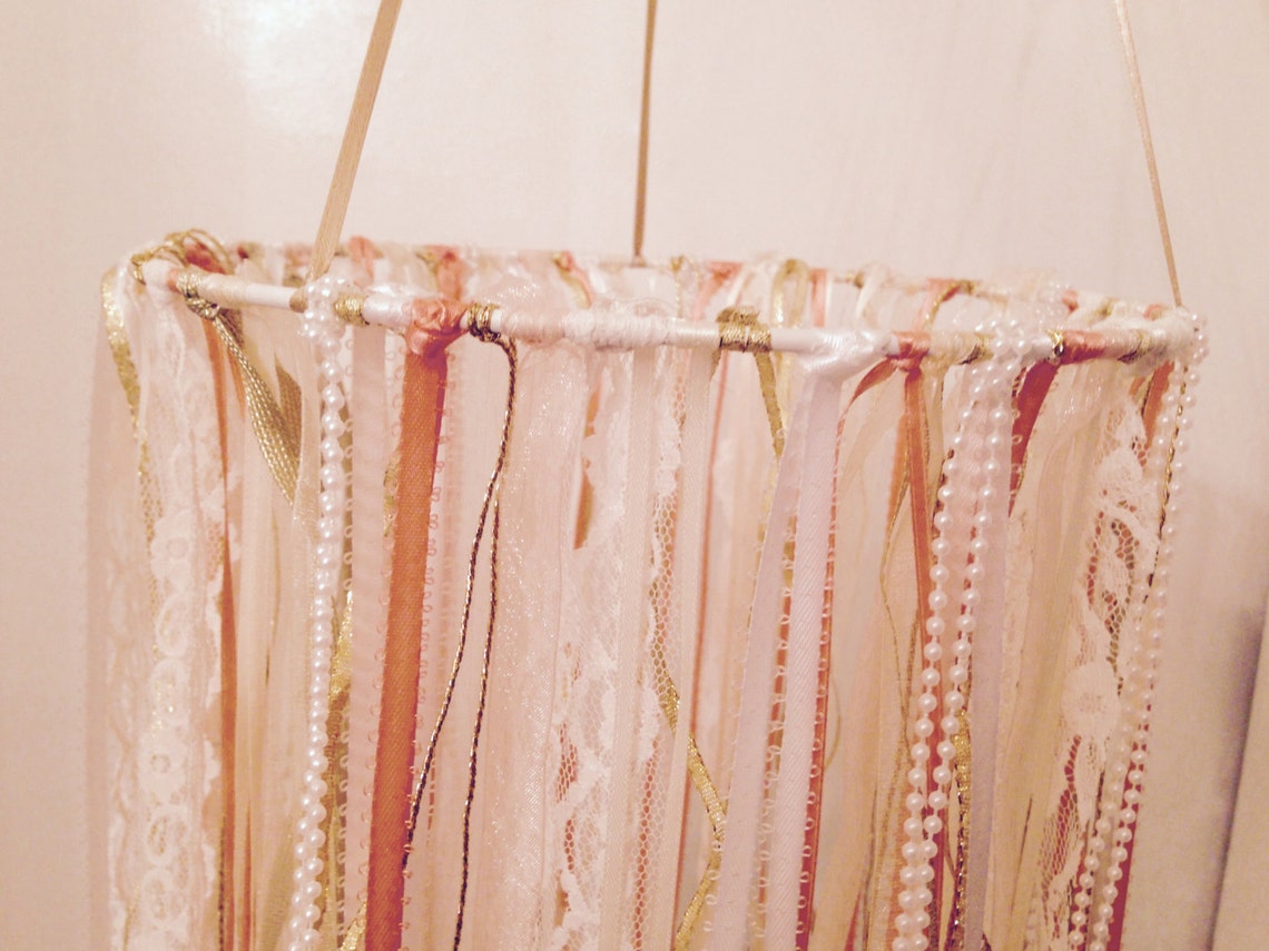 Ribbon Mobile Lace Mobile Fabric Mobile Baby Girl Mobile Etsy