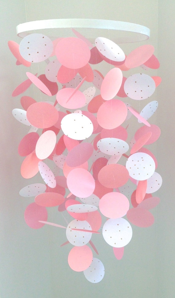 Pink Mobile Pink Nursery Mobile Pink Crib Mobile Pink and Etsy