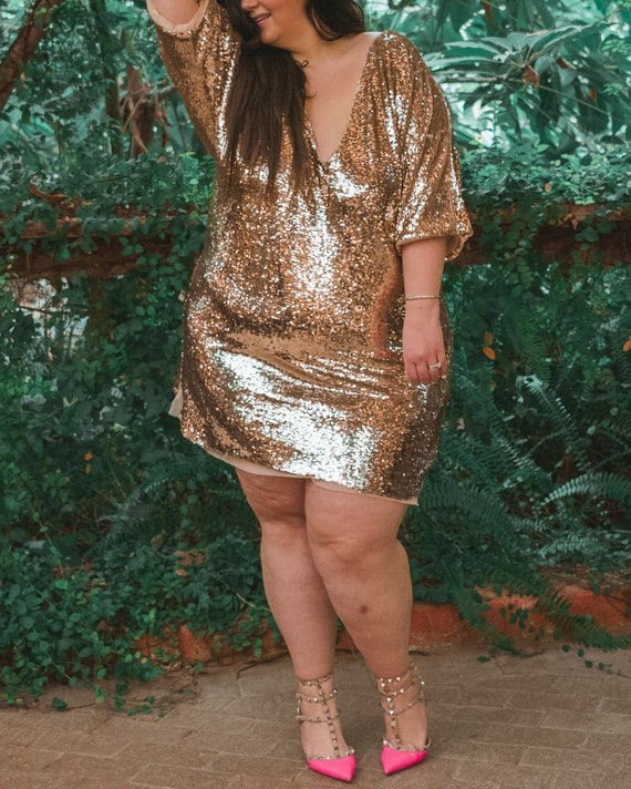 slim fit dress slacks Luuvis Women Gold Sequins Short Homecoming Dress Luxurious Sheath Deep V  Neck Cocktail Dress