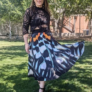 Callicore Aegina Butterfly Circle Flutter Skirt with Elastic Waist