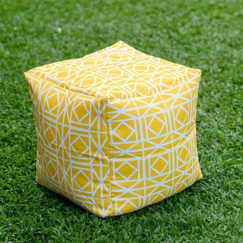WATERPROOF OUTDOOR Pouf / Ottoman Cover 16 Square Bright Etsy