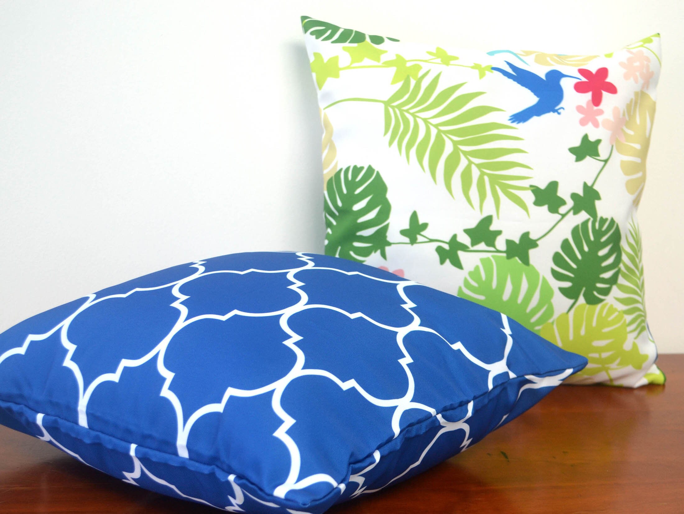 Blue waterproof outdoor cushion cover 16 or 18 Etsy