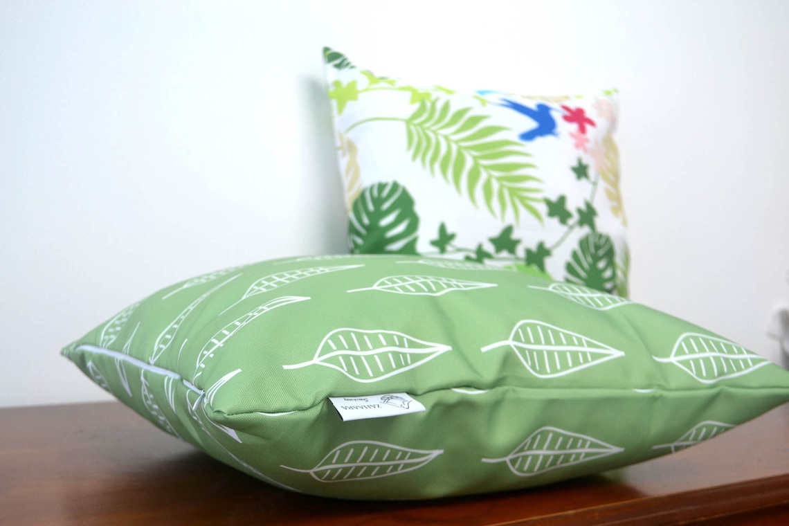 Cubierta de cojín exterior impermeable verde de 16 o Etsy
