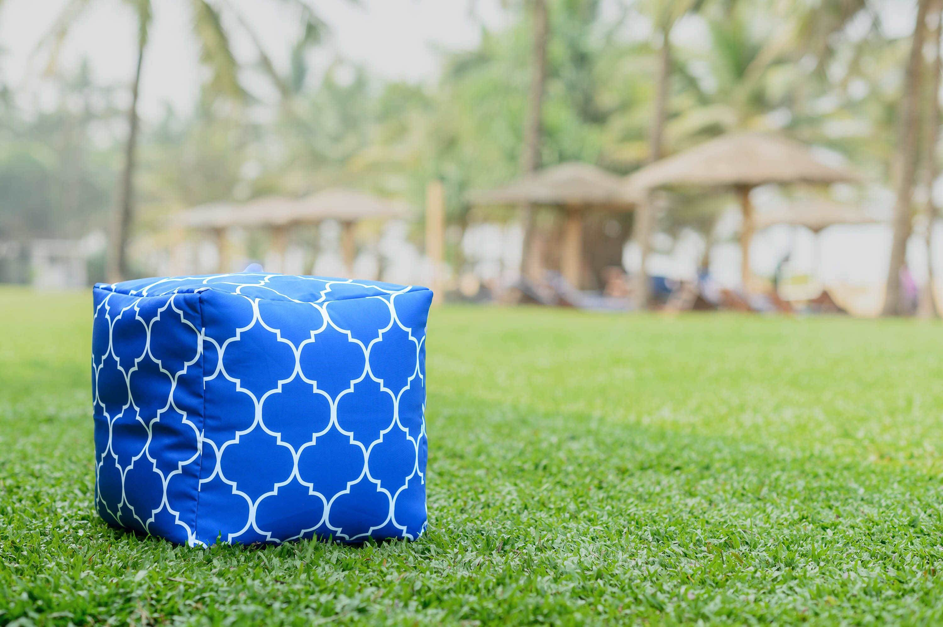 WATERPROOF OUTDOOR Pouf / Ottoman Cover 16 Cube Cobalt Etsy Canada