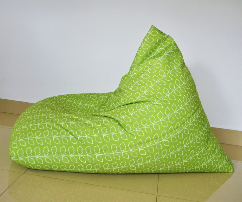 Outdoor Bean bag cover WATERPROOF Green / White geometric Etsy
