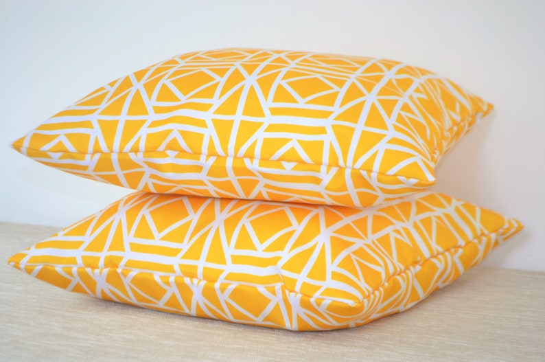WATERPROOF OUTDOOR cushion cover Yellow 18 Geometric Etsy