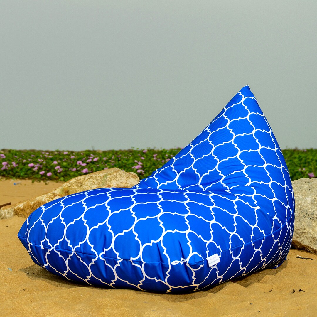 Blue Outdoor Bean Bag Cover Waterproof Bean Bag Chair Covers Etsy
