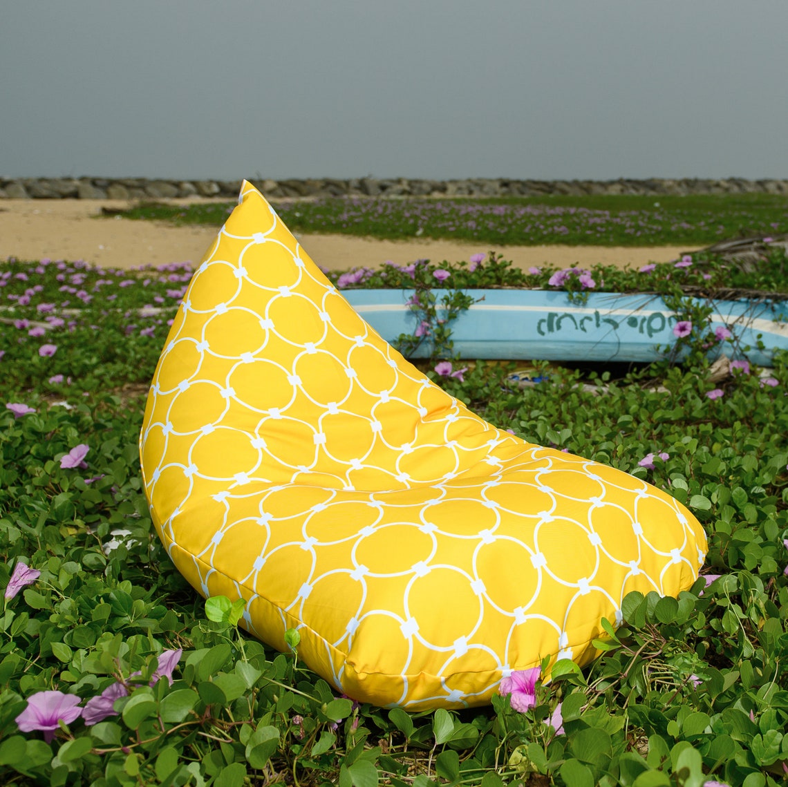 OUTDOOR bean bag chair cover Yellow WATERPROOF outdoor bean Etsy