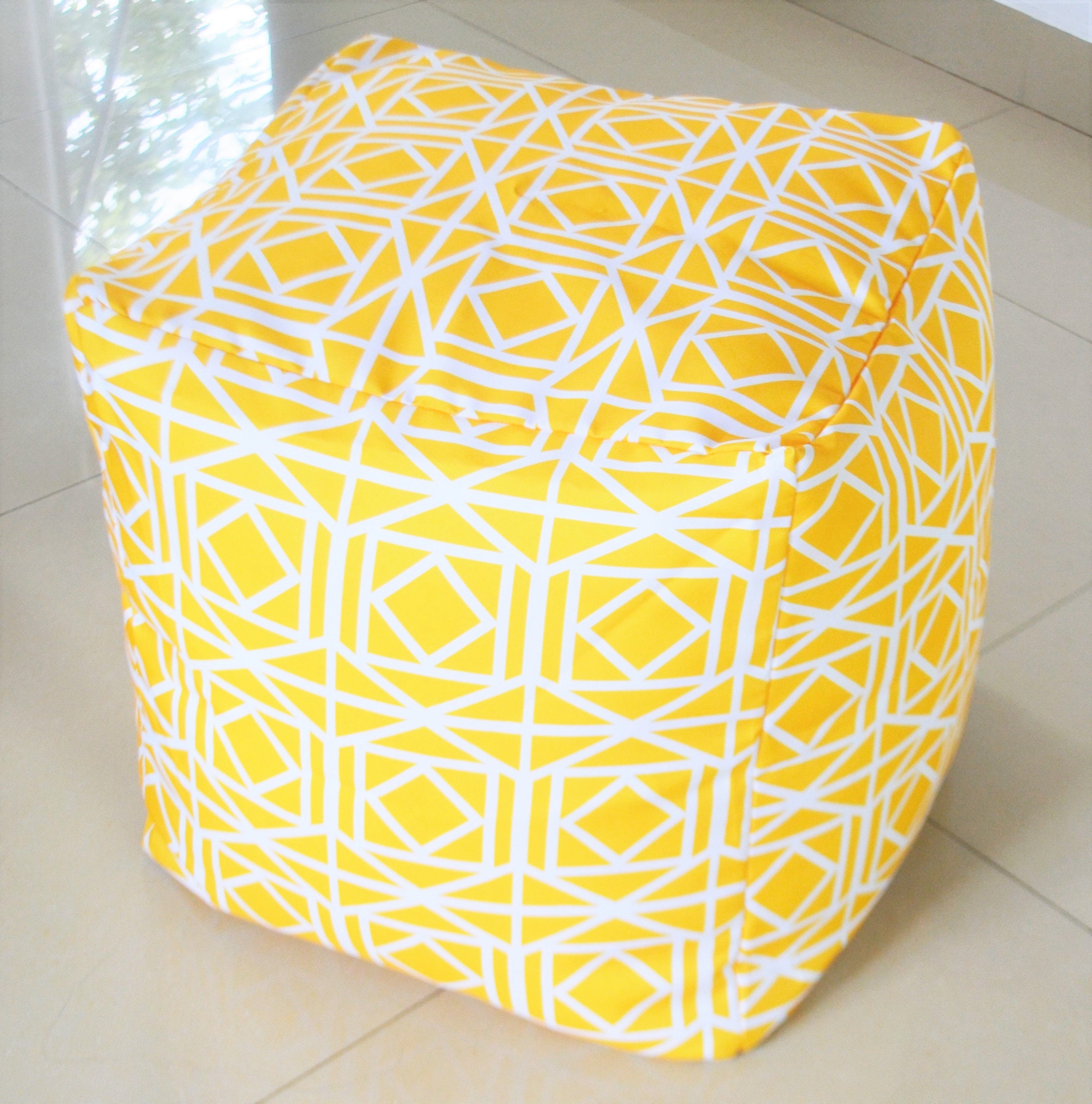 WATERPROOF OUTDOOR Pouf / Ottoman cover 16 square bright Etsy
