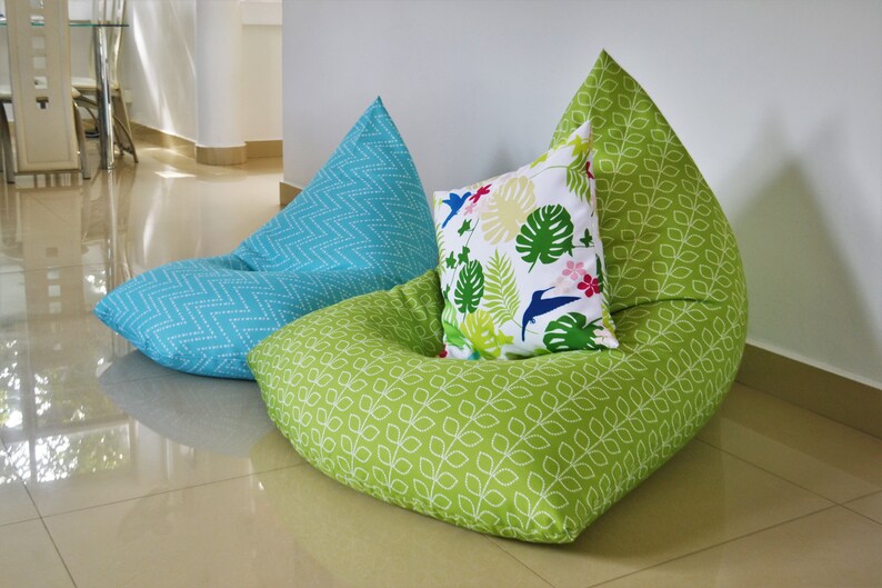 Outdoor Bean bag chair cover WATERPROOF Green geometric Etsy
