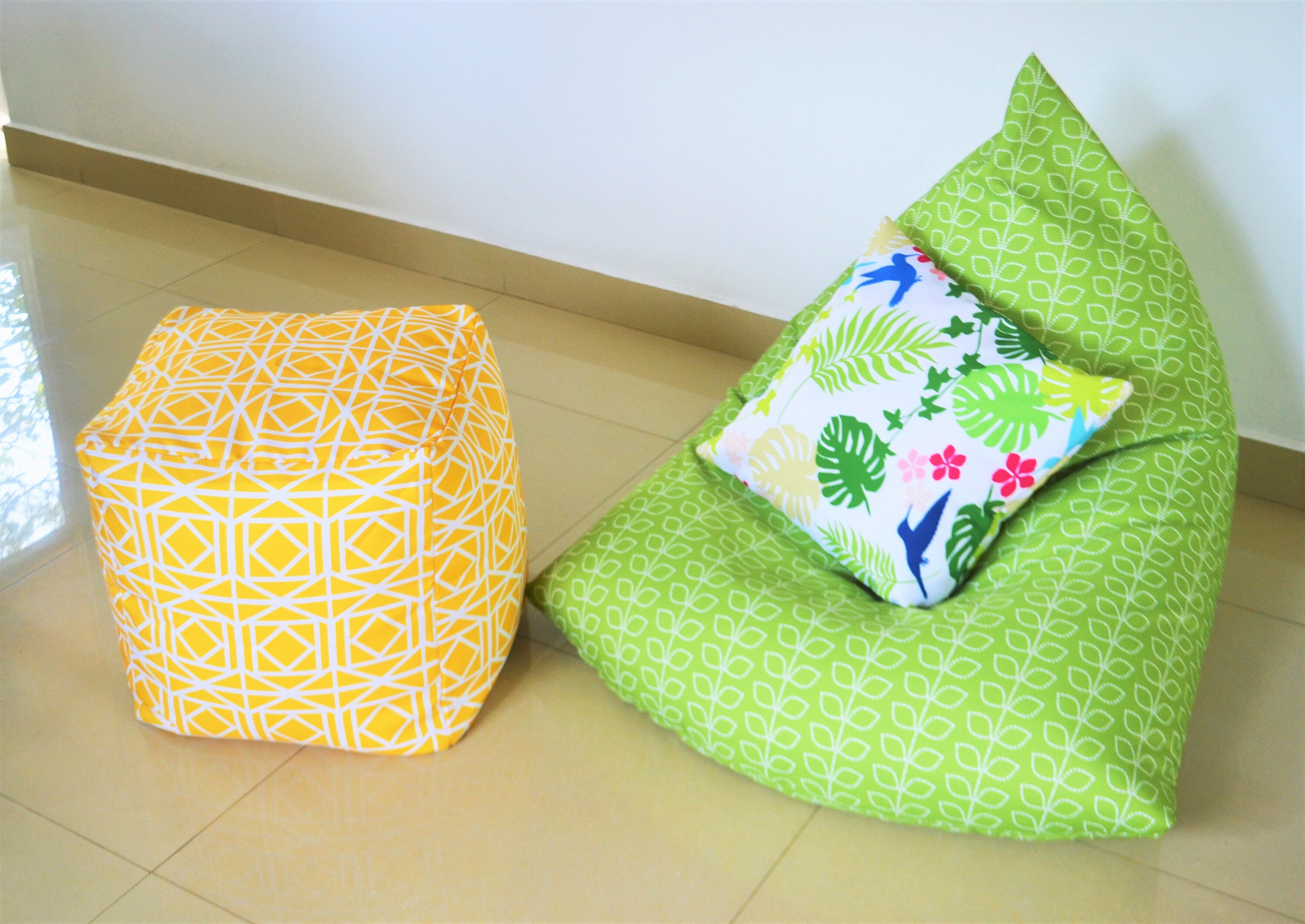 WATERPROOF OUTDOOR Pouf / Ottoman Cover 16 Square Bright Etsy Australia