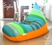 Ceylon large bean bag chair cover in handloom cotton with waterproof inner case, DEFECTIVE, colourful, bright 