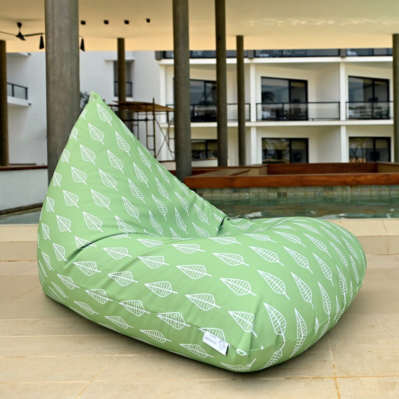 OUTDOOR Green Bean Bag Chair Cover With Waterproof Inner Etsy Ireland