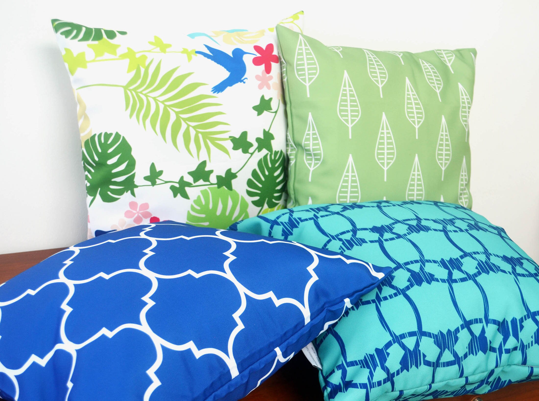 Blue Waterproof Outdoor Cushion Cover 16 or 18 Etsy UK