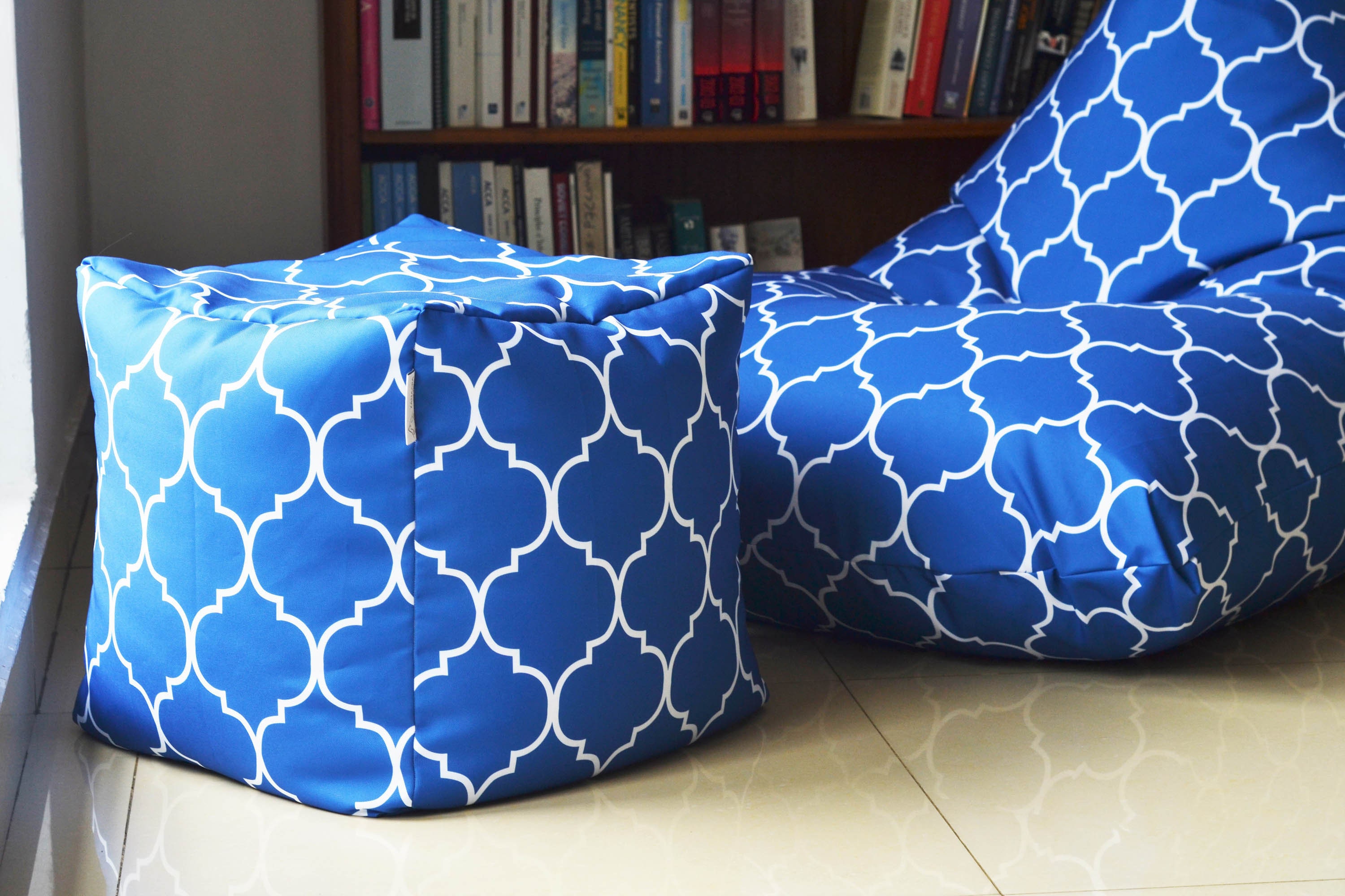 WATERPROOF OUTDOOR Pouf / Ottoman Cover 16 Cube Cobalt Etsy Canada