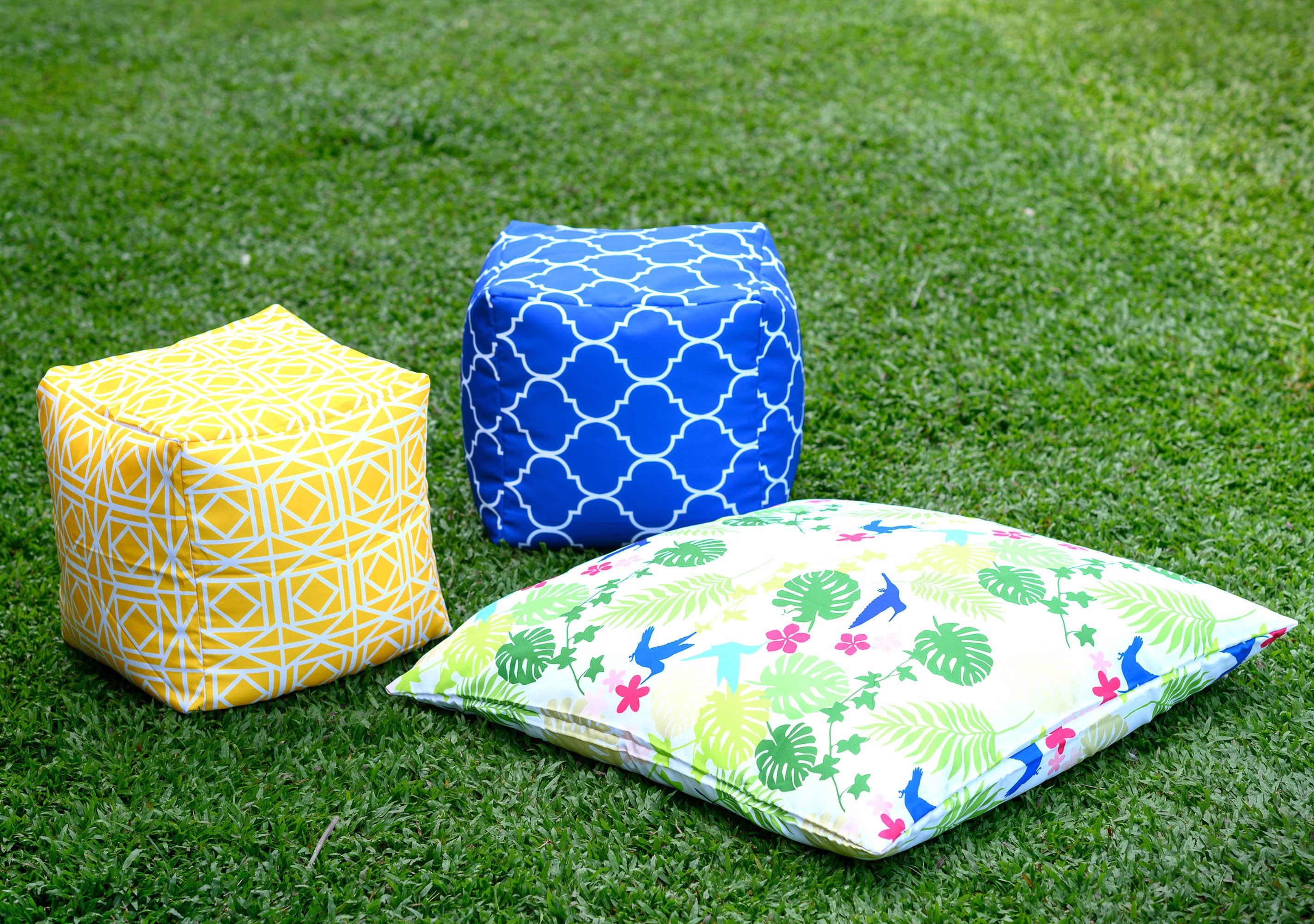 WATERPROOF OUTDOOR Pouf / Ottoman Cover 16 Cube Cobalt Etsy Canada