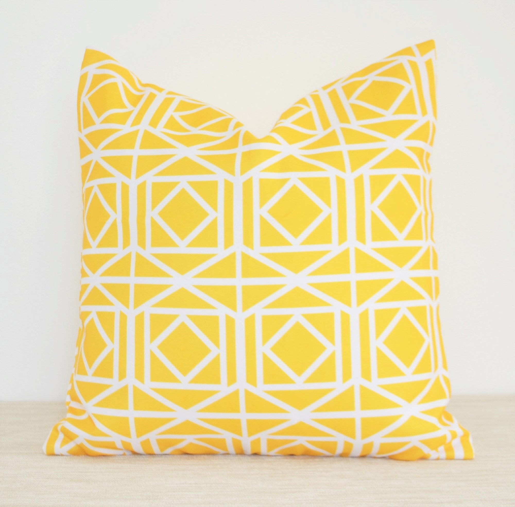 WATERPROOF OUTDOOR Cushion Cover Yellow 18 Geometric Etsy UK