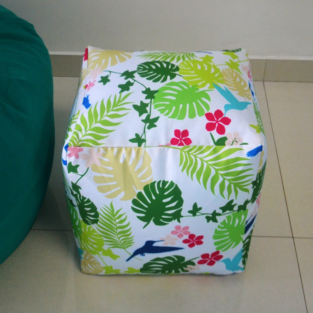 WATERPROOF OUTDOOR Pouf / Ottoman Cover 16 Cube Tropical - Etsy
