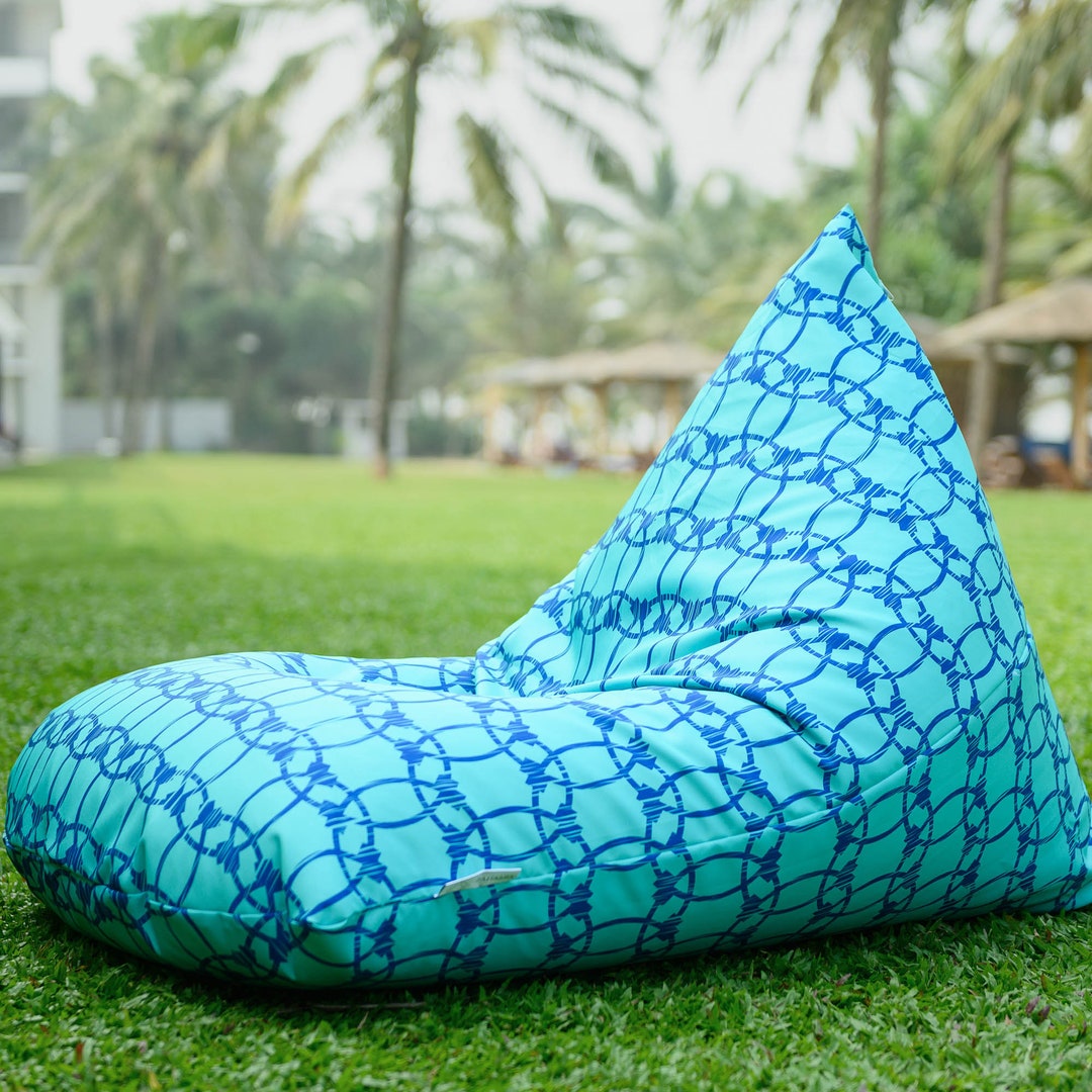 Turquoise Outdoor Bean Bag Cover Aqua Waterproof Bean Bag Etsy