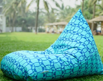 Turquoise outdoor bean bag cover, Aqua waterproof bean bag chair covers + waterproof inner case, large bean bag covers