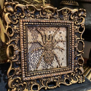 4" X 4" Tabletop Frame with Sparkling Spider and  BLING