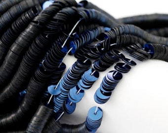 Blau Metallic französische Pailletten: 3 mm, 5 mm Haute Couture Stickerei