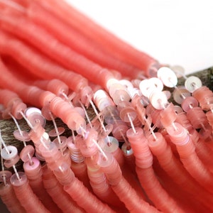 Paillettes piatte rosa pallido iridescenti da 3 mm, paillettes francesi di qualità premium LM 3014, paillette Langlois Martin, paillettes su filo, PAE109