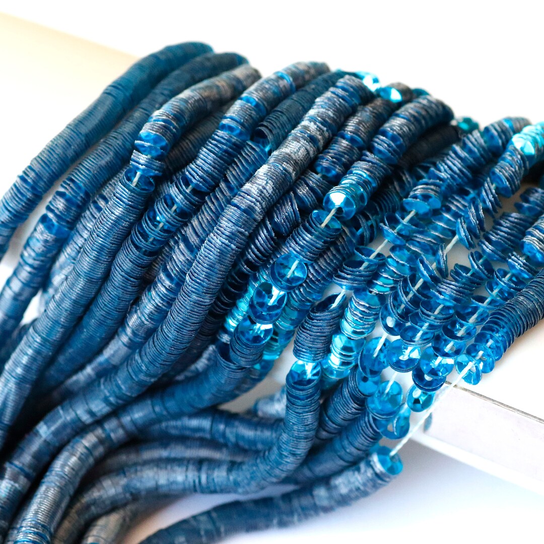 Cobalt Blue French Cup Sequins, 3 Mm Sequins LM 2509, on Thread