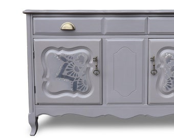 AVAILABLE! Free Shipping: French Provincial Buffet, Farmhouse Grey Storage Cabinet, Beige Dresser