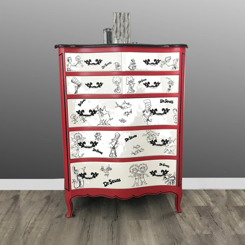 Suess Inspired French Dresser Cabinet Kids Clothing Storage Etsy