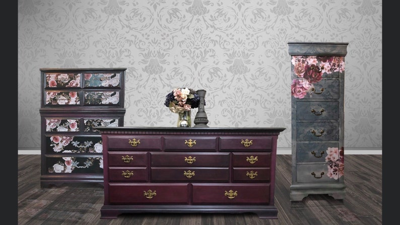 Free Shipping Romantic Bedroom Set Long Dresser Tall Etsy
