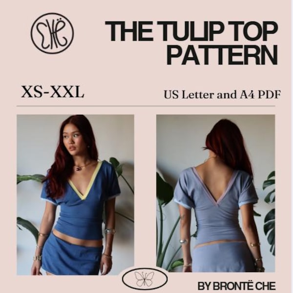 Patrón de costura para top tipo tulipán (tallas XS a XXL) - Instrucciones para hacerlo tú misma (descarga en PDF)