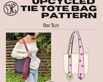 Upcycled Tie Tote Sewing Pattern | DIY Tote bag sewing instructions for vintage and upcycled ties | Varynig difficulty levels
