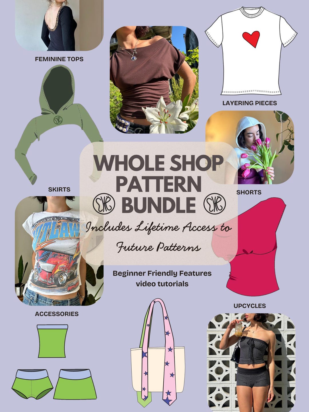 Whole Shop Beginner Sewing Pattern Bundle - Lifetime Access to PDF ...