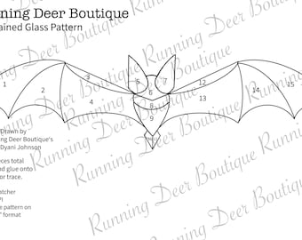 Halloween Bat Stained Glass Pattern - Digital Download, DIY Stained ...
