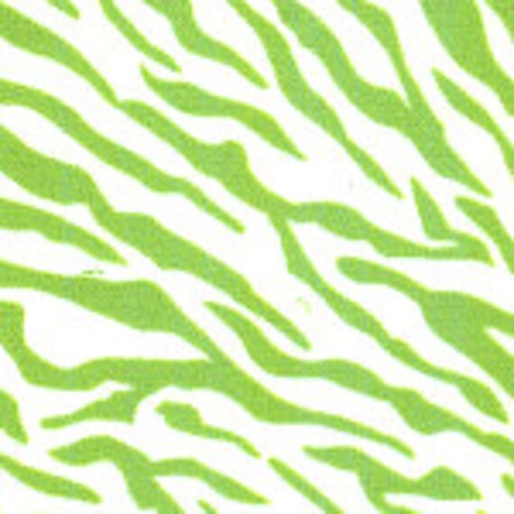 Items similar to Lime Green and White Zebra Print Fabric Finders Cotton