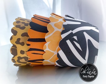 MADE TO ORDER Animal Print Cupcake Wrappers- Set of 12