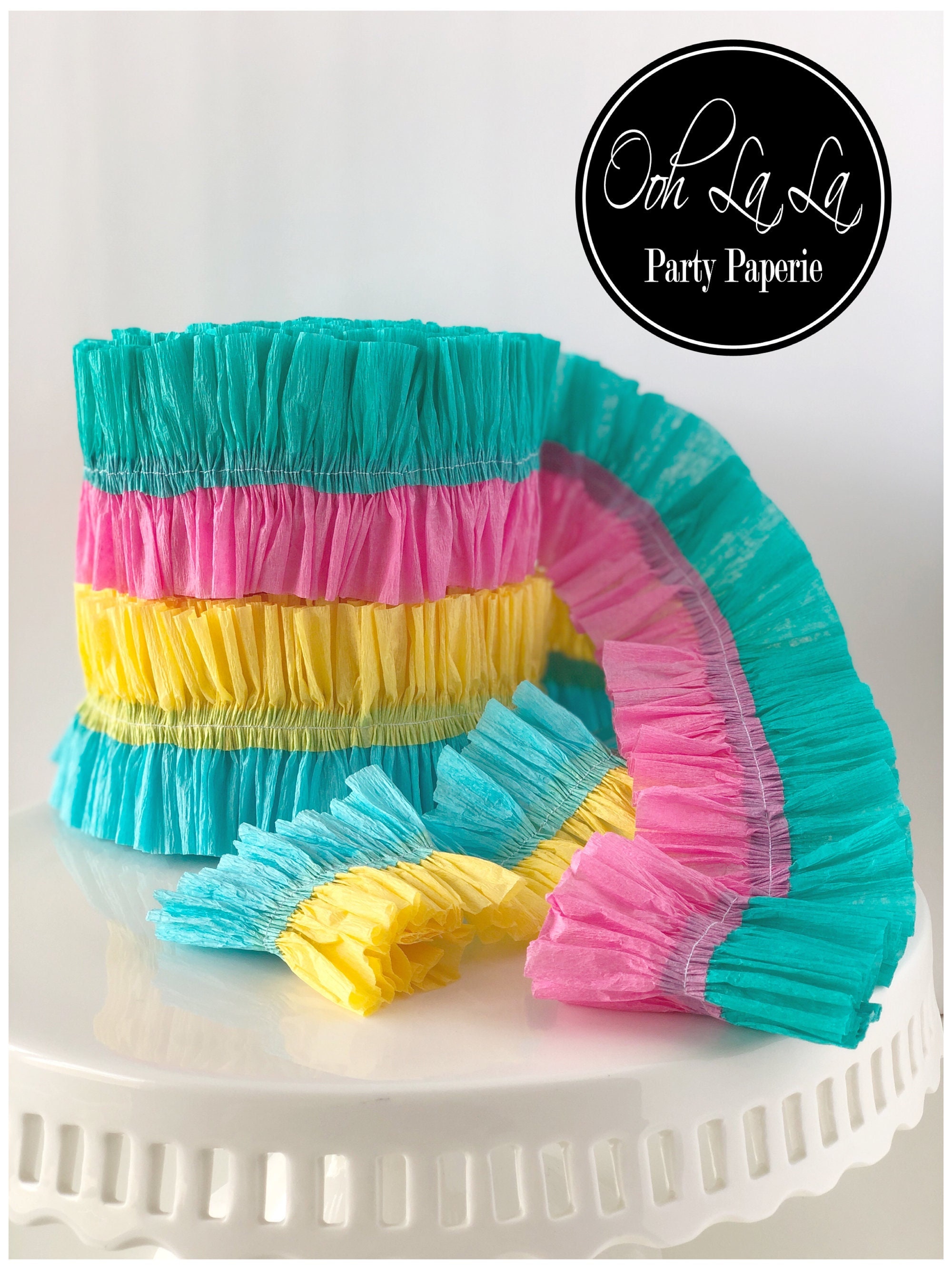 Crepe Paper Streamers 6 Crepe Paper Rolls, Blue, Aqua, Green Streamers  Decorations for Party and Birthday 