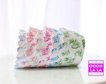 MADE TO ORDER Alice in Wonderland toile Cupcake Wrappers- Set of 12