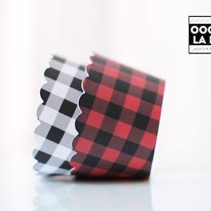 MADE TO ORDER Set of 100 Buffalo Plaid/Check Cupcake Wrappers image 1