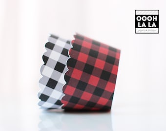Set of 50 Buffalo Plaid/Check Cupcake Wrappers-MADE TO ORDER