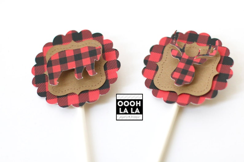 MADE TO ORDER Buffalo Plaid/Check Cupcake Wrappers Set of 12 image 3