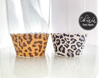 MADE TO ORDER Leopard Print Cupcake Wrappers- Set of 12