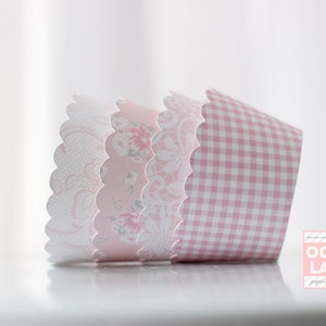 MADE TO ORDER Pretty In Pink Cupcake Wrappers Set of 12 image 1