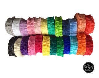 Single-Layer Ruffled Crepe Paper Streamers/Garland- many colors available-MADE TO ORDER